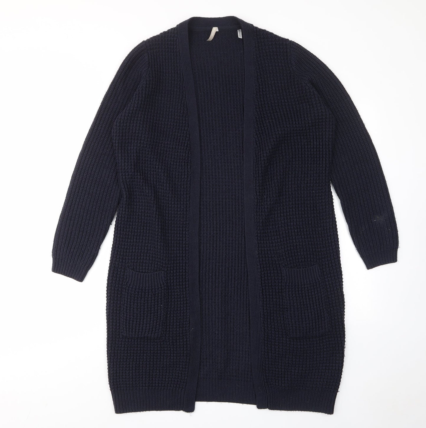 Anthology Womens Blue V-Neck Acrylic Cardigan Jumper Size 12 - Pockets