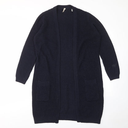 Anthology Womens Blue V-Neck Acrylic Cardigan Jumper Size 12 - Pockets