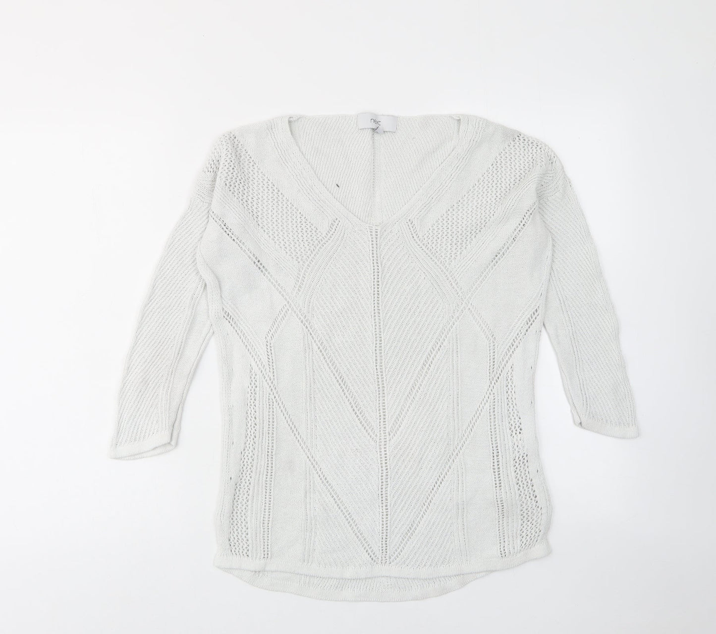 Womens UK Size 8 NEXT White Pullover Jumper