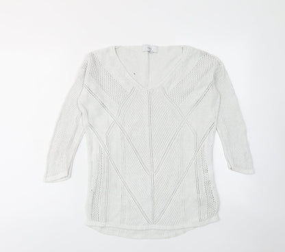 Womens UK Size 8 NEXT White Pullover Jumper