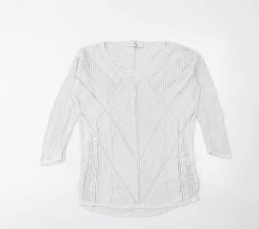 Womens UK Size 8 NEXT White Pullover Jumper