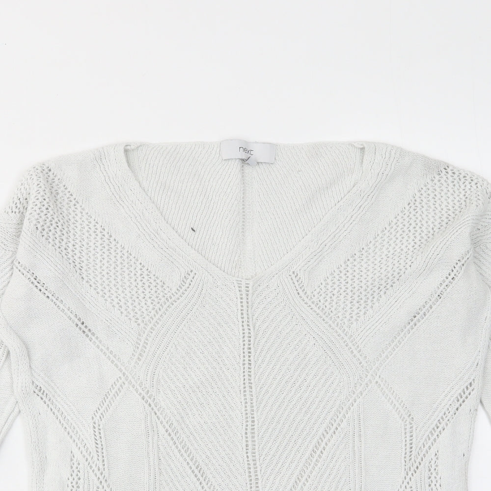 Womens UK Size 8 NEXT White Pullover Jumper