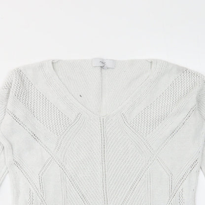 Womens UK Size 8 NEXT White Pullover Jumper