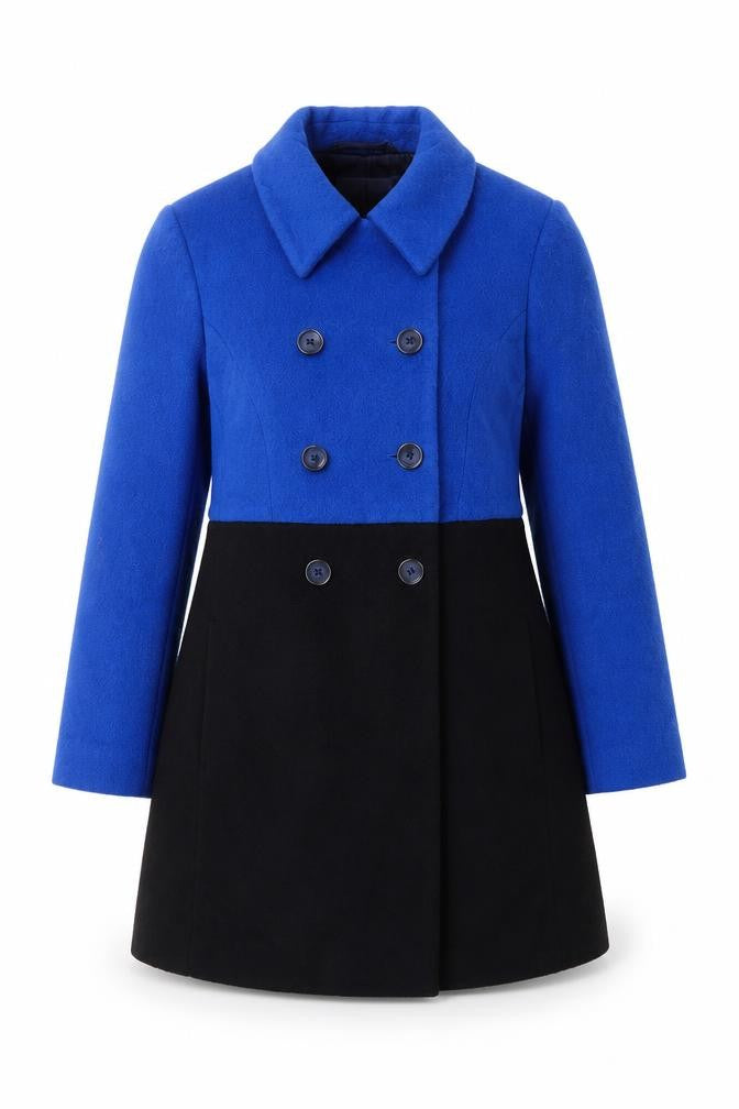 Precis Womens Blue Overcoat Coat Size 12 Button - Pockets, Lining, Collared