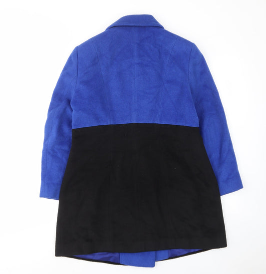 Precis Womens Blue Overcoat Coat Size 12 Button - Pockets, Lining, Collared