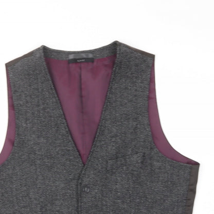 B&W Mens Grey Wool Jacket Suit Waistcoat Size M Regular