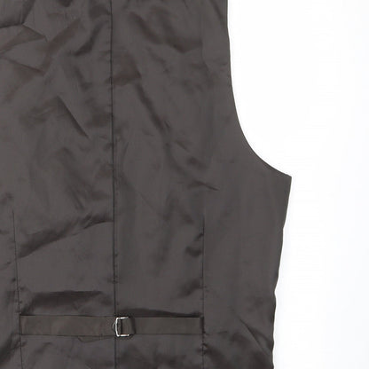 B&W Mens Grey Wool Jacket Suit Waistcoat Size M Regular