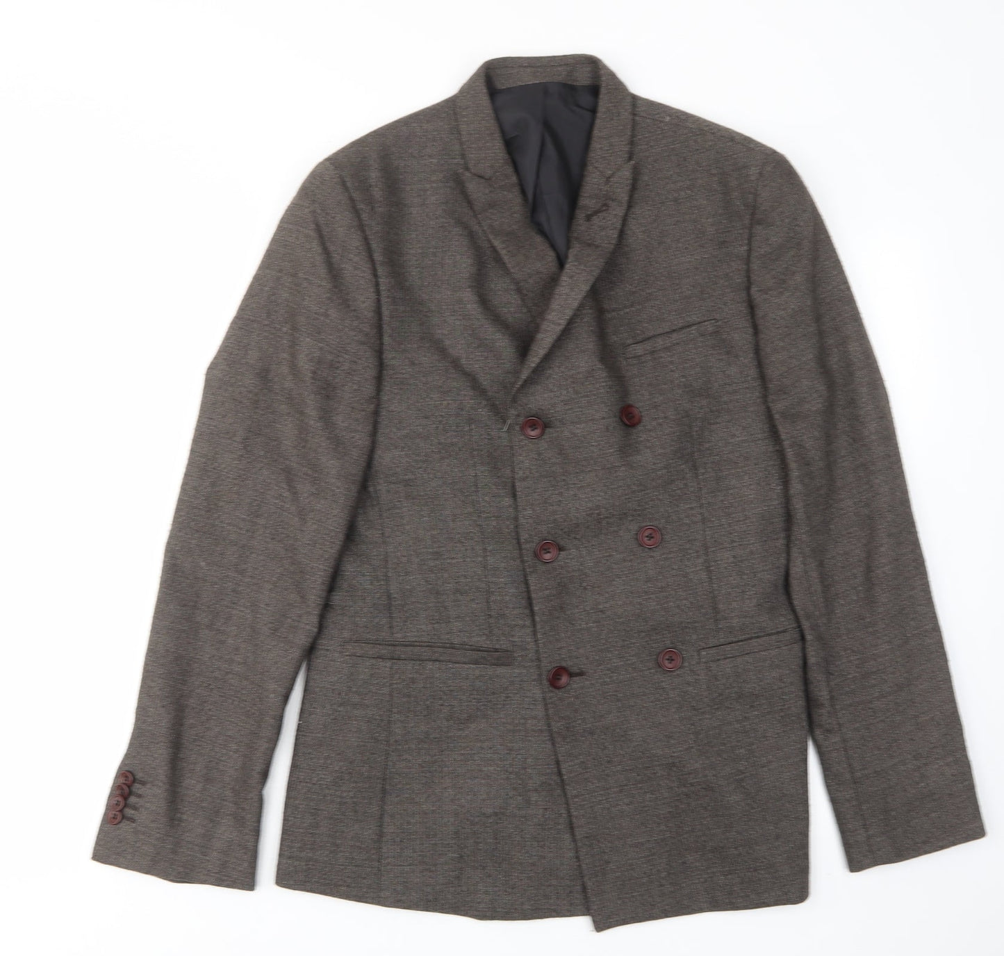 ASOS Mens Brown Wool Jacket Suit Jacket Size 40 Regular - Inside pockets