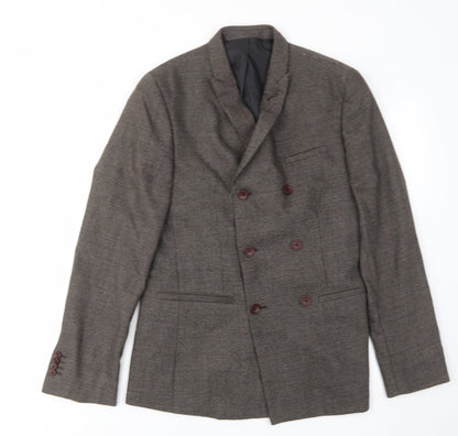 ASOS Mens Brown Wool Jacket Suit Jacket Size 40 Regular - Inside pockets