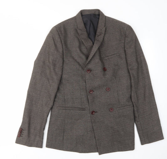 ASOS Mens Brown Wool Jacket Suit Jacket Size 40 Regular - Inside pockets