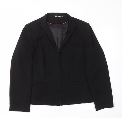 M&Co Womens Black Jacket Size 16 Zip - Pockets