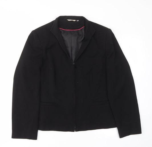 M&Co Womens Black Jacket Size 16 Zip - Pockets