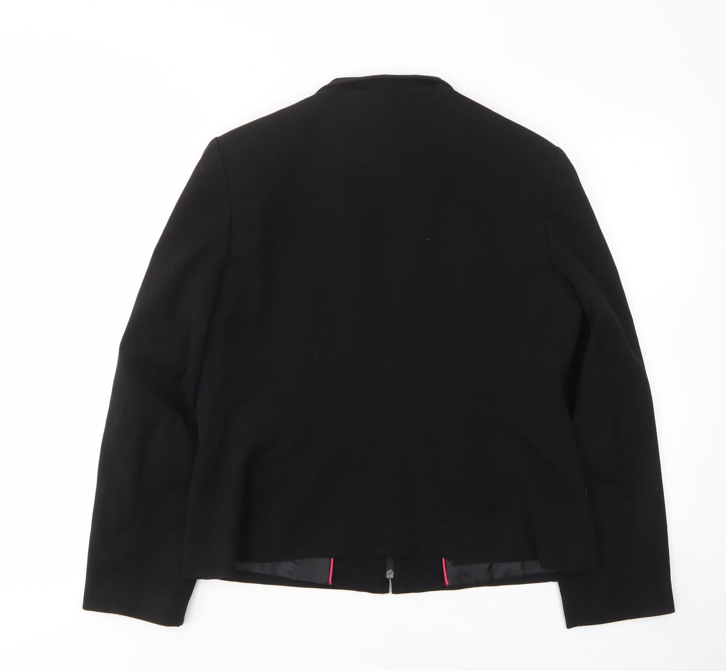 M&Co Womens Black Jacket Size 16 Zip - Pockets