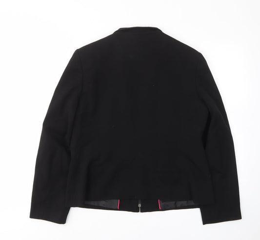 M&Co Womens Black Jacket Size 16 Zip - Pockets