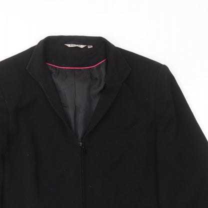 M&Co Womens Black Jacket Size 16 Zip - Pockets