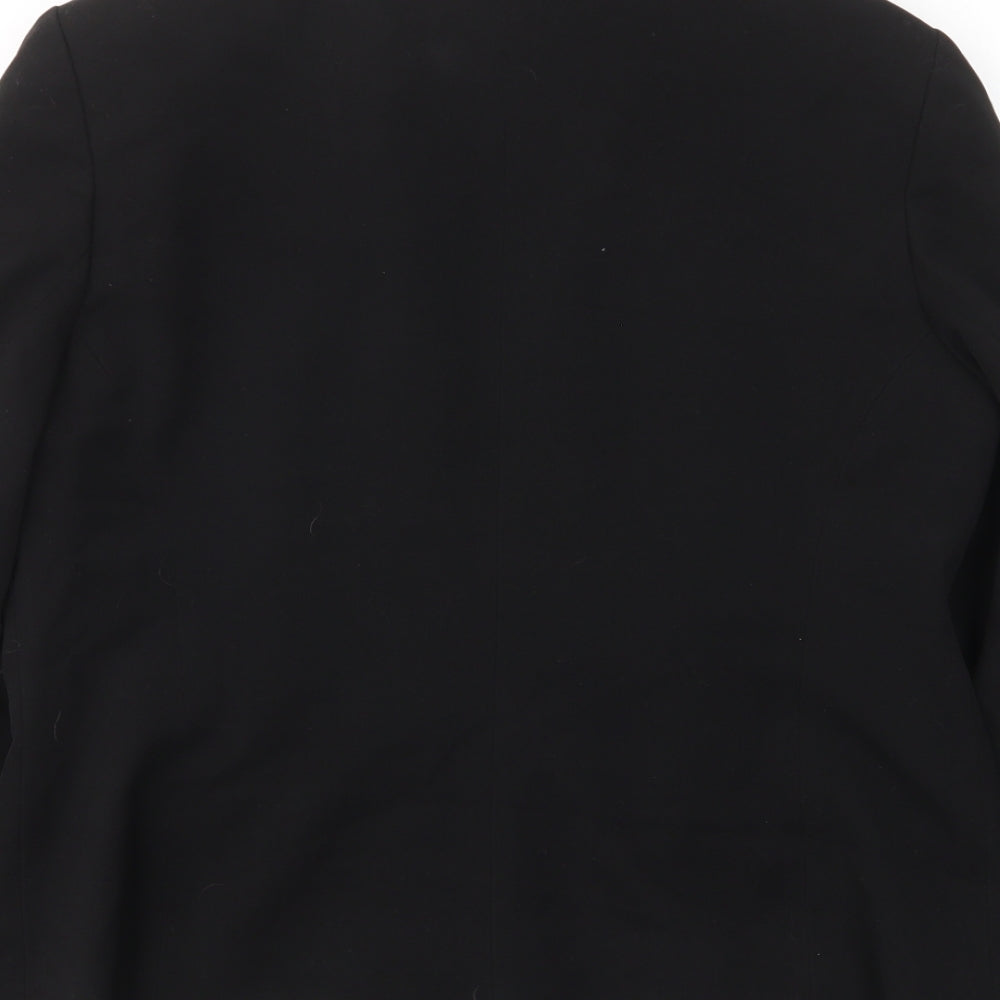 M&Co Womens Black Jacket Size 16 Zip - Pockets