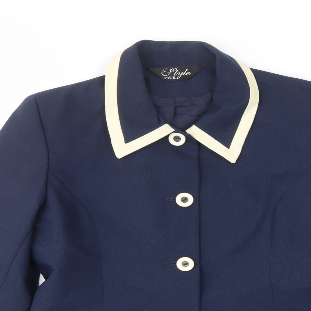 Womens UK Size 10 Style File Blue Jacket