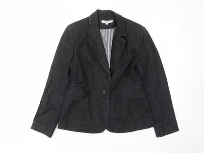 NEXT Womens Black Jacket Blazer Size 12 Button