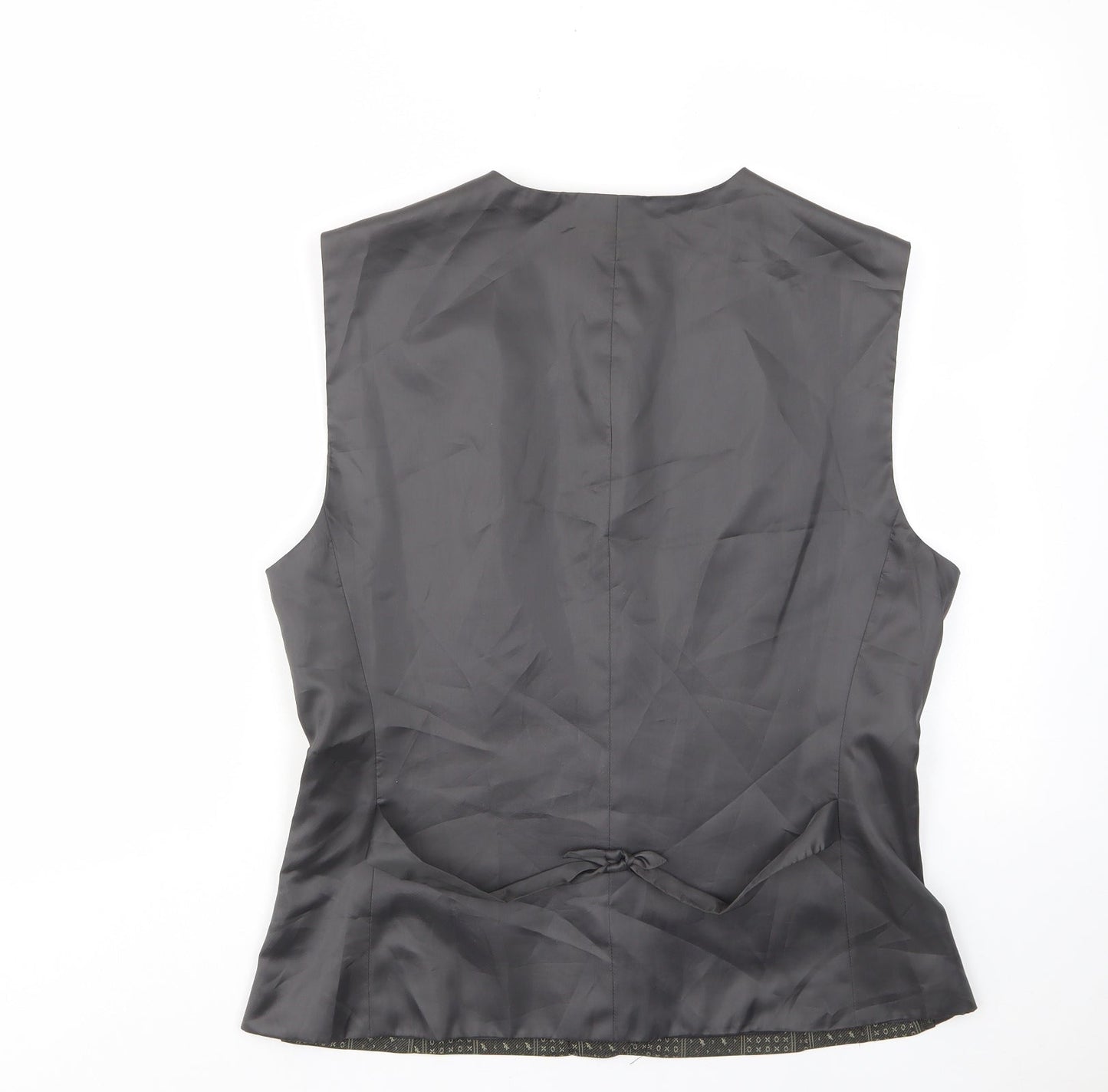 Liz Claiborne Womens Brown Geometric Polyester Jacket Suit Waistcoat Size 14