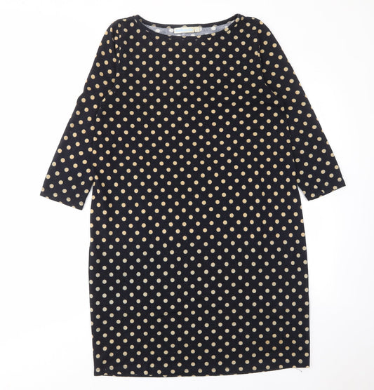 JoJo Maman Bébé Womens Blue Polka Dot Polyester A-Line Size M Boat Neck Pullover