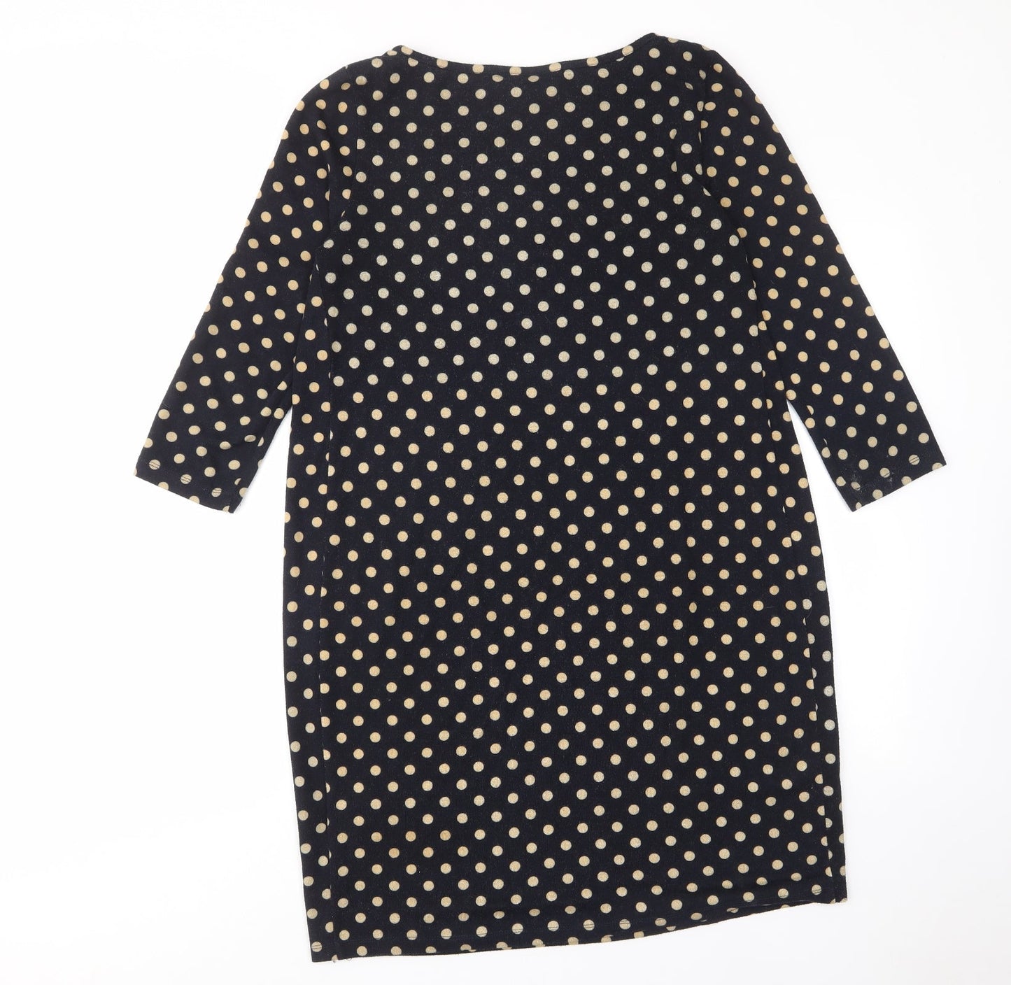 JoJo Maman Bébé Womens Blue Polka Dot Polyester A-Line Size M Boat Neck Pullover