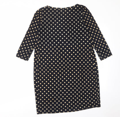 JoJo Maman Bébé Womens Blue Polka Dot Polyester A-Line Size M Boat Neck Pullover