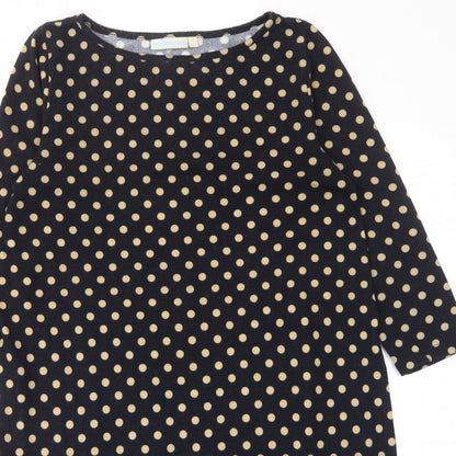 JoJo Maman Bébé Womens Blue Polka Dot Polyester A-Line Size M Boat Neck Pullover