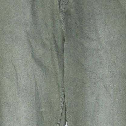 Marks and Spencer Womens Green Cotton Skinny Jeans Size 14 L27 in Regular Zip - Pockets