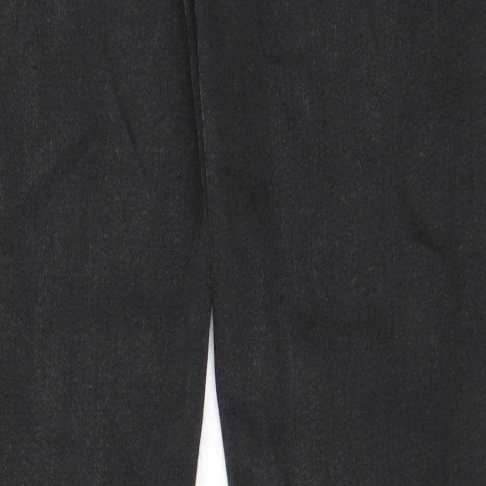 Denim & Co. Womens Black Cotton Skinny Jeans Size 12 L26 in Regular Zip - Open knee