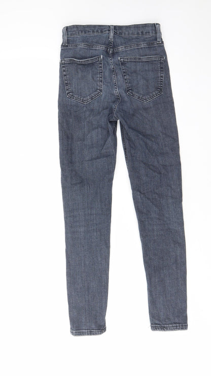Topshop Womens Blue Cotton Skinny Jeans Size 26 in L30 in Regular Zip - Pockets