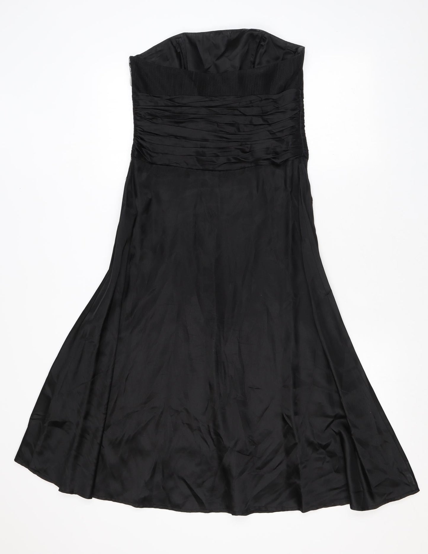 Monsoon Womens Black Polyester A-Line Size 10 Off the Shoulder Zip