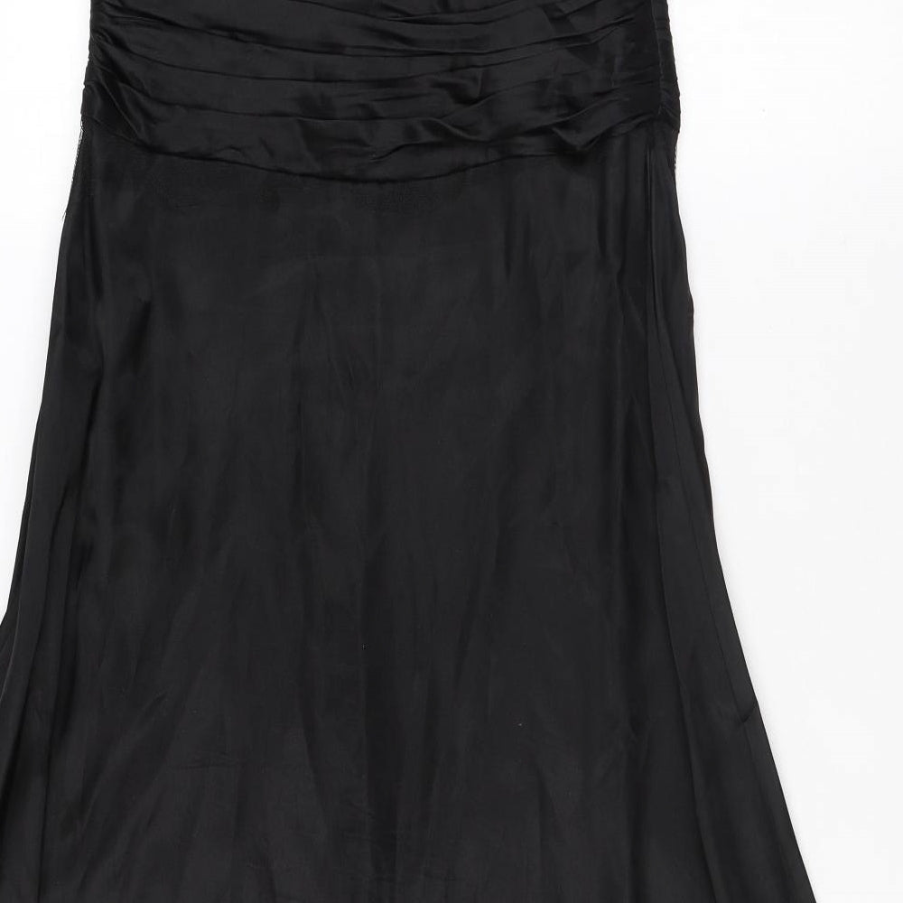 Monsoon Womens Black Polyester A-Line Size 10 Off the Shoulder Zip