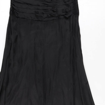 Monsoon Womens Black Polyester A-Line Size 10 Off the Shoulder Zip