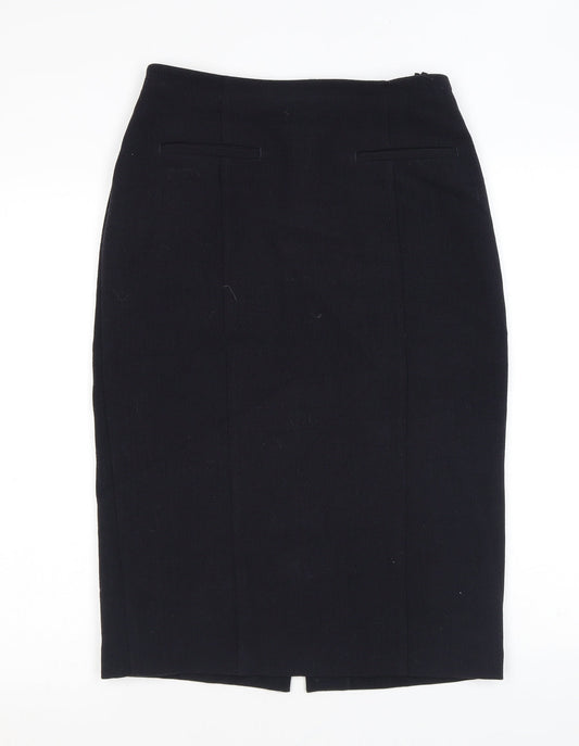 Marks and Spencer Womens Blue Polyester Straight & Pencil Skirt Size 12 Zip