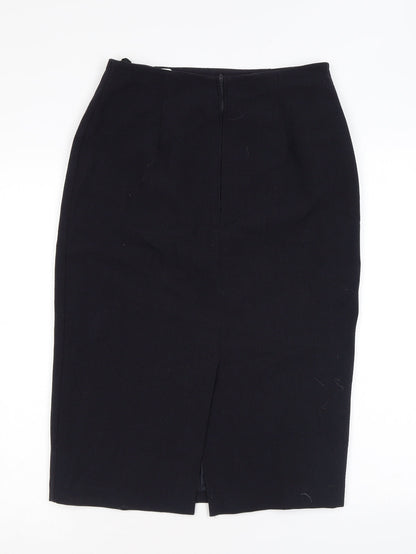 Marks and Spencer Womens Blue Polyester Straight & Pencil Skirt Size 12 Zip