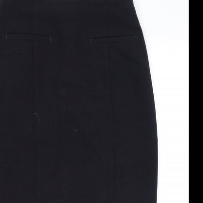 Marks and Spencer Womens Blue Polyester Straight & Pencil Skirt Size 12 Zip