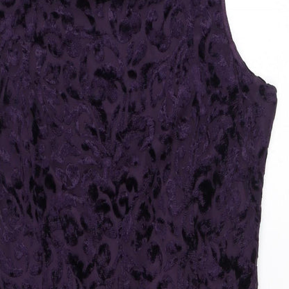 Kaleidoscope Womens Purple Paisley Viscose Pencil Dress Size 12 Scoop Neck Zip