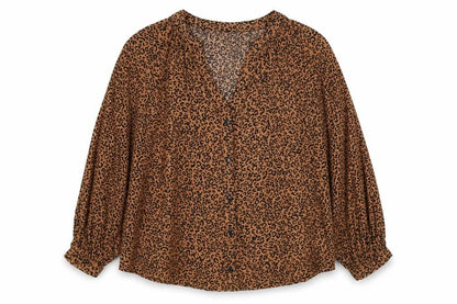 Womens UK Size 12 New Look Brown Basic Button-Up