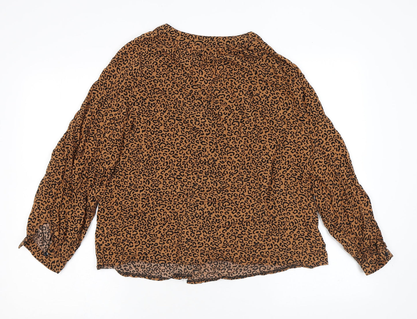 Womens UK Size 12 New Look Brown Basic Button-Up