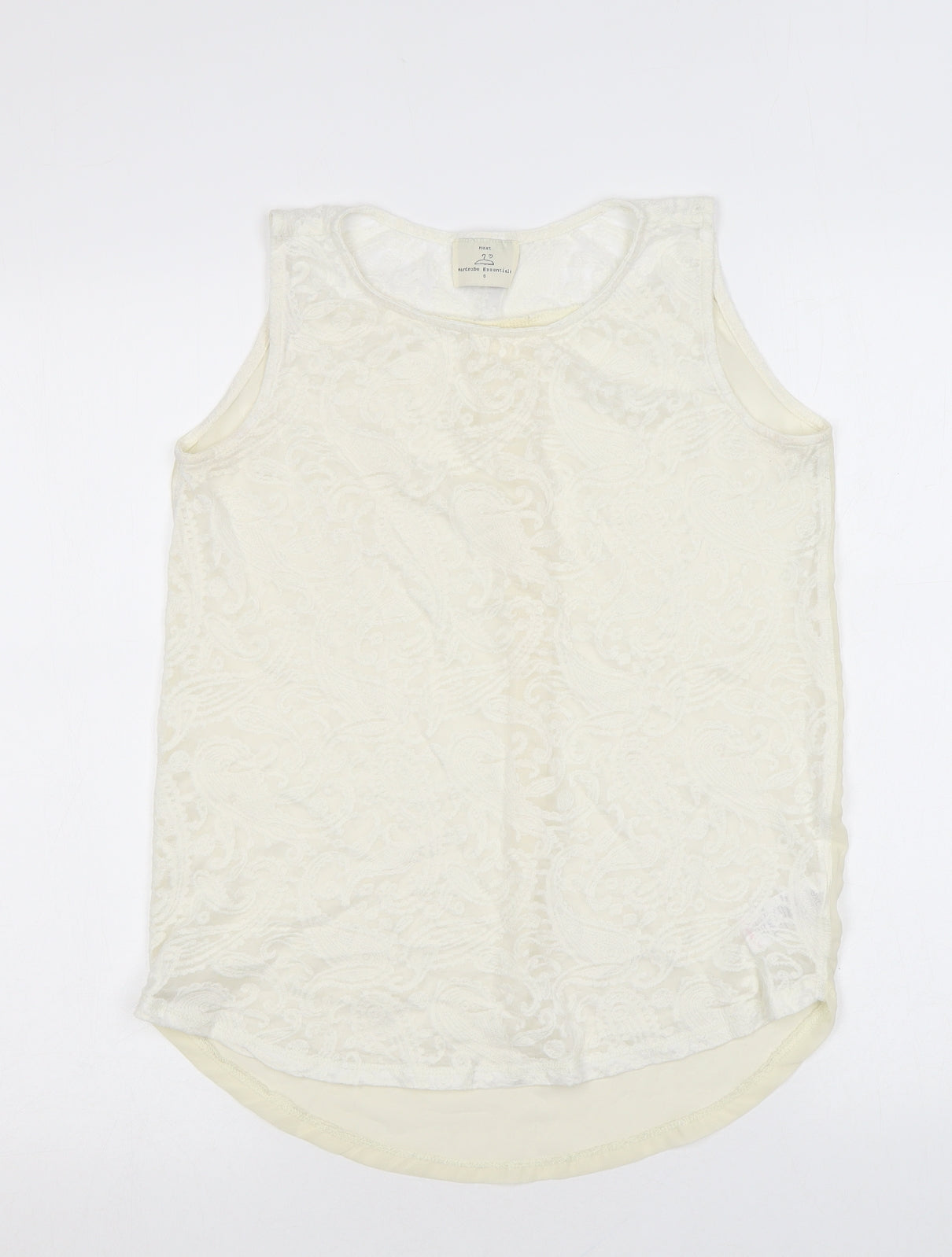 Womens UK Size 8 NEXT Ivory Basic Tank