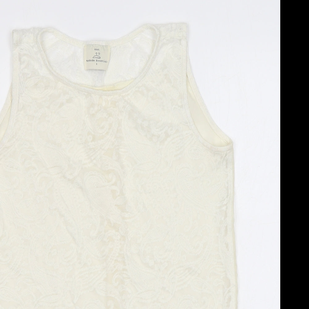 Womens UK Size 8 NEXT Ivory Basic Tank
