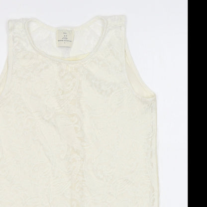 Womens UK Size 8 NEXT Ivory Basic Tank
