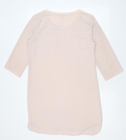Mango Womens Pink Polyester A-Line Size M Scoop Neck Pullover