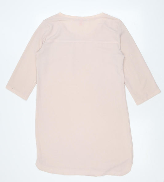 Mango Womens Pink Polyester A-Line Size M Scoop Neck Pullover