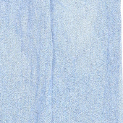 New Look Girls Blue Cotton Skinny Jeans Size 12 Years L26 in Regular Zip - Distressed, Pockets