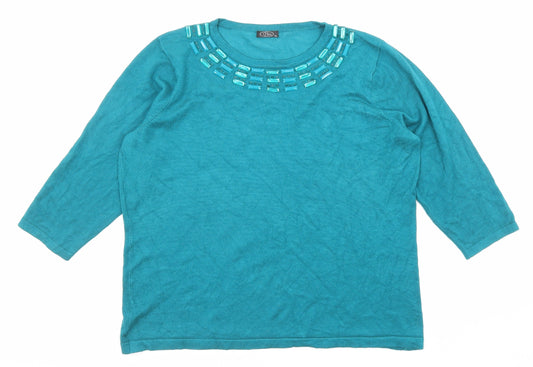 Womens UK Size XL Bonmarché Green Pullover Jumper