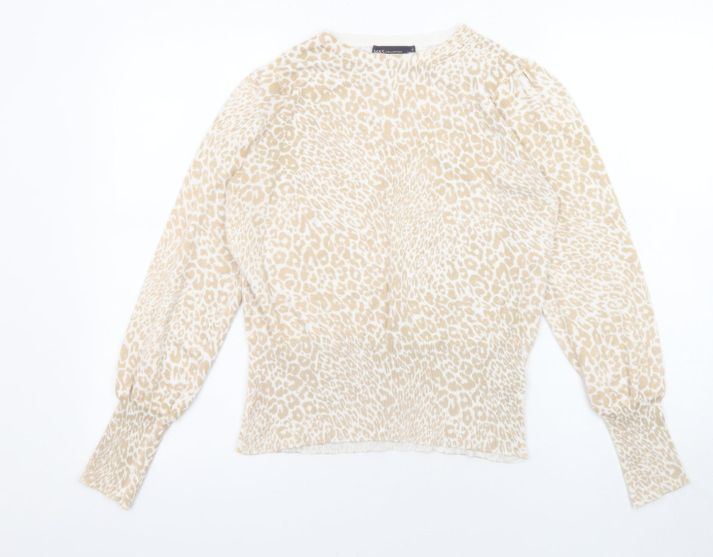 Womens UK Size M Marks and Spencer Beige Pullover Jumper