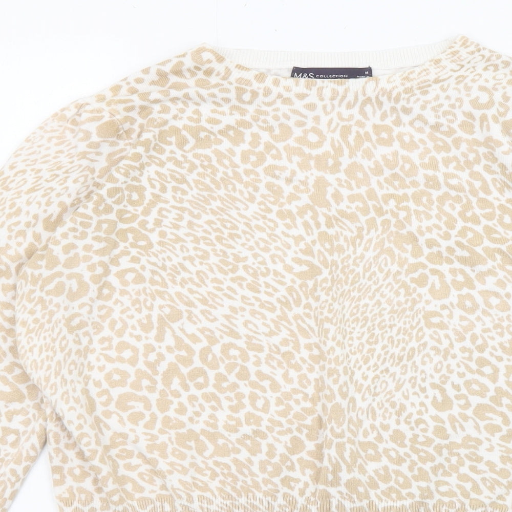 Womens UK Size M Marks and Spencer Beige Pullover Jumper