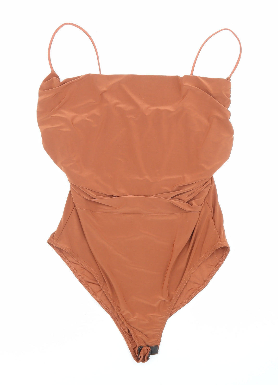 Nasty Gal Womens Brown Polyester Bodysuit One-Piece Size 8 Snap