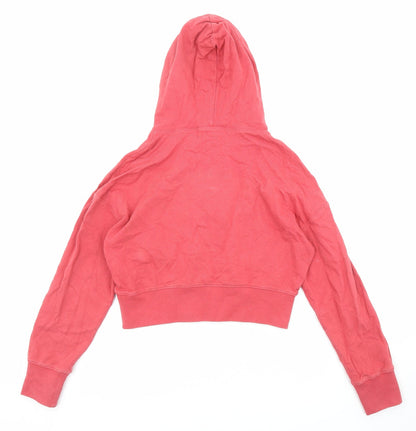 Urban Revivo Womens Red Cotton Pullover Hoodie Size 8 Drawstring - World Tour